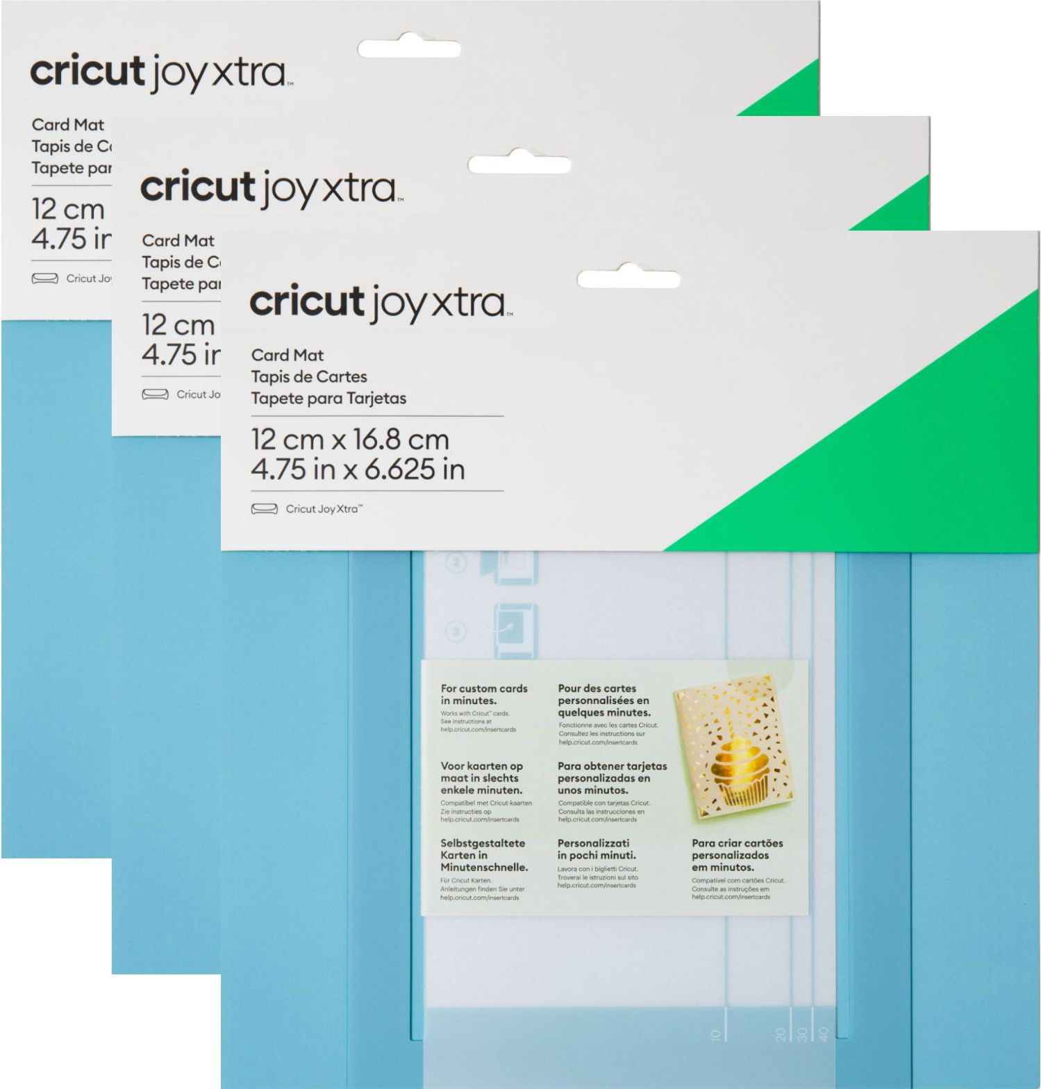 Cricut - Joy Xtra Smart Cutting Machine Card Mat - 3 Pack - Blue